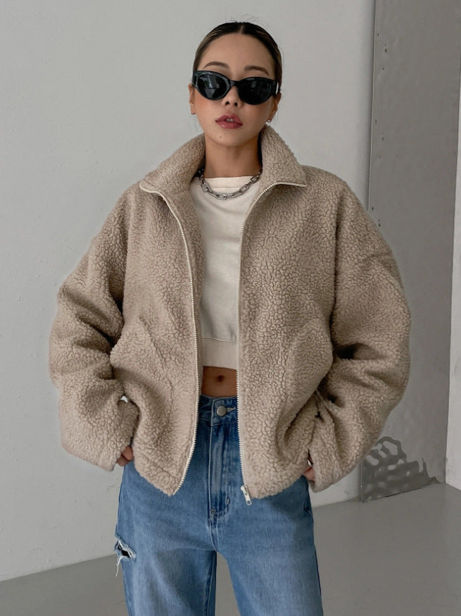 Women's Relaxed Lambswool Winter Jacket