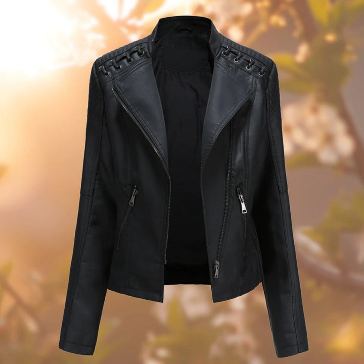 Women's Edgy Faux Leather Motorcycle Jacket