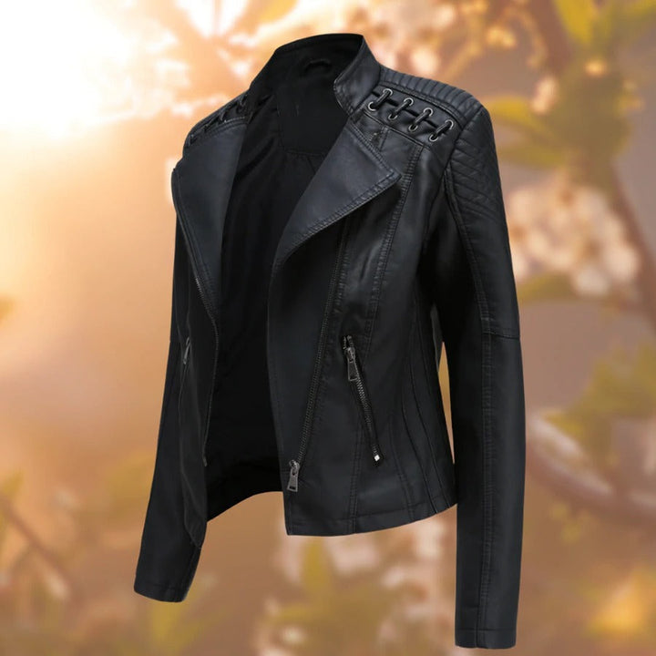 Women's Edgy Faux Leather Motorcycle Jacket