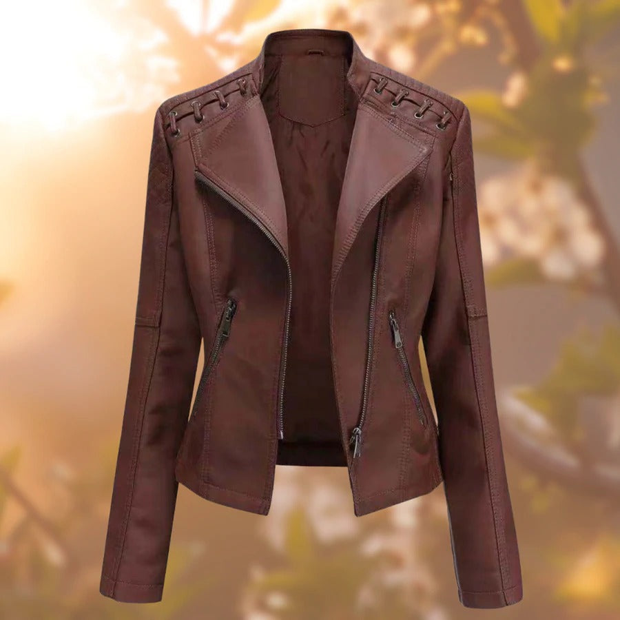 Women's Edgy Faux Leather Motorcycle Jacket