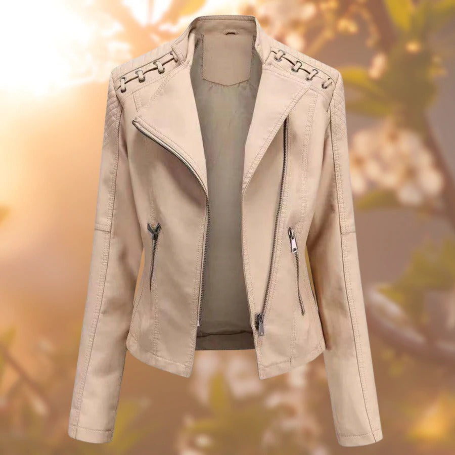 Women's Edgy Faux Leather Motorcycle Jacket