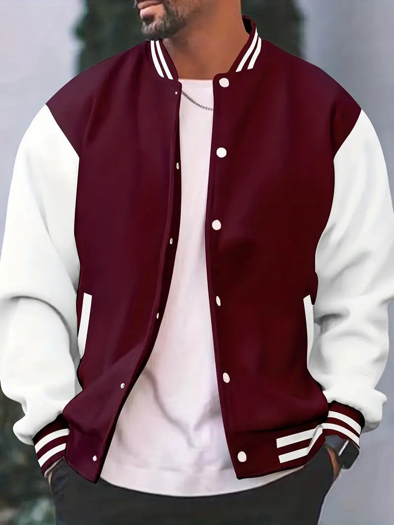 Men's Varsity Contrast Sleeve Jacket