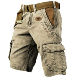 Men's Multi-Pocket Cargo Shorts for Outdoor Activities