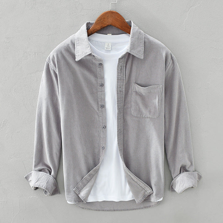 Men's Textured Corduroy Button-Up Shirt
