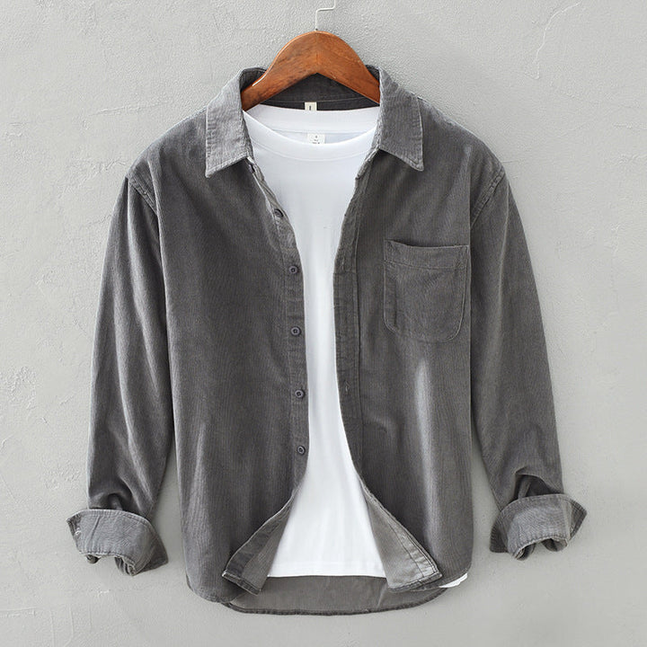 Men's Textured Corduroy Button-Up Shirt