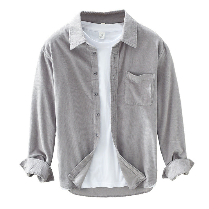 Men's Textured Corduroy Button-Up Shirt