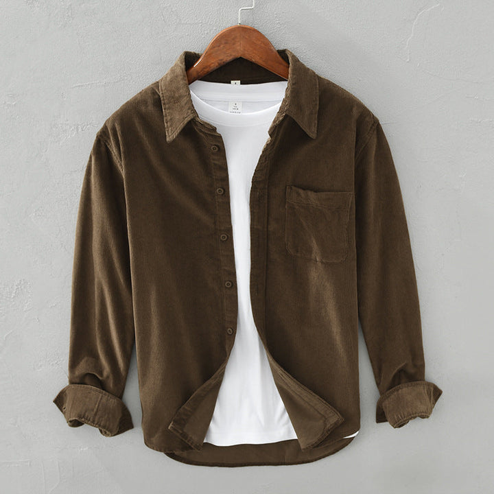 Men's Textured Corduroy Button-Up Shirt