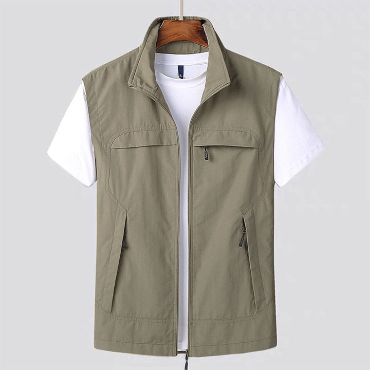Men's Stand Collar Zip Vest - Breathable & Quick-Dry Design