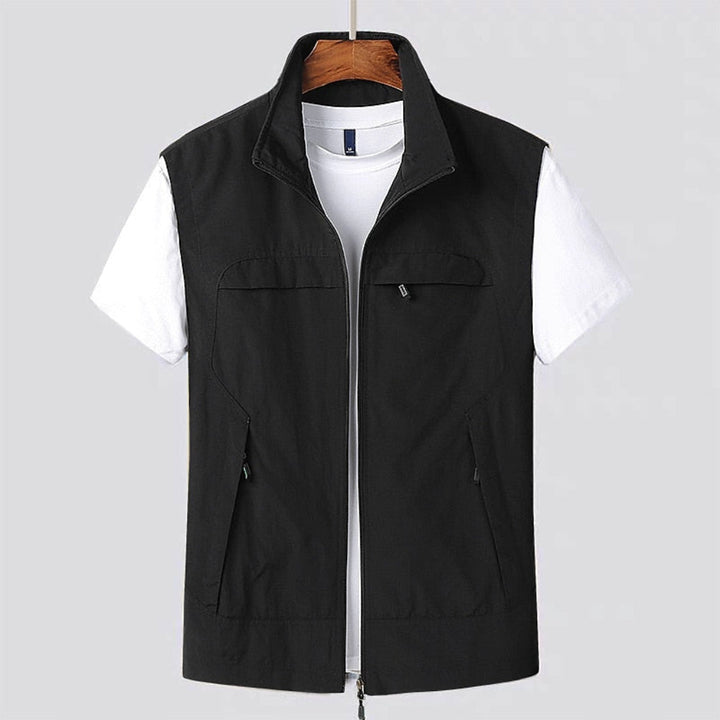 Men's Stand Collar Zip Vest - Breathable & Quick-Dry Design
