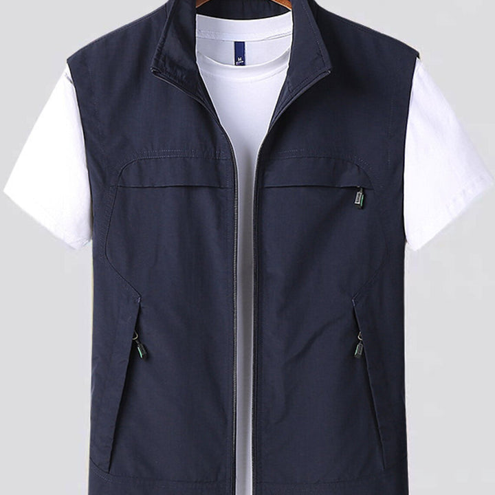 Men's Stand Collar Zip Vest - Breathable & Quick-Dry Design