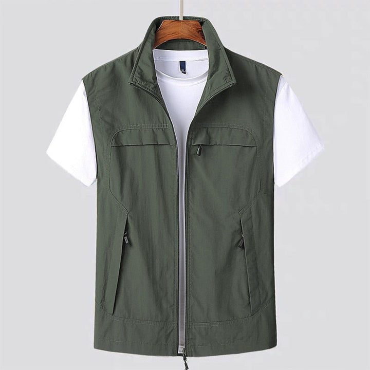 Men's Stand Collar Zip Vest - Breathable & Quick-Dry Design