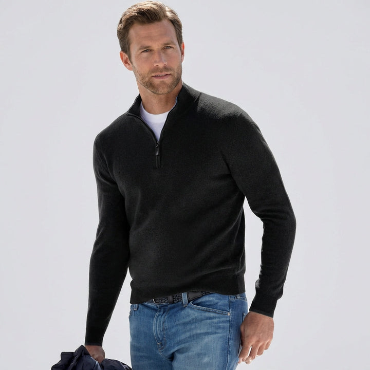 Men's Breathable Quarter-Zip Knit Pullover