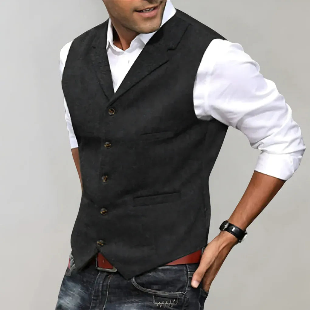 Men's Elegant Herringbone Suit Vest