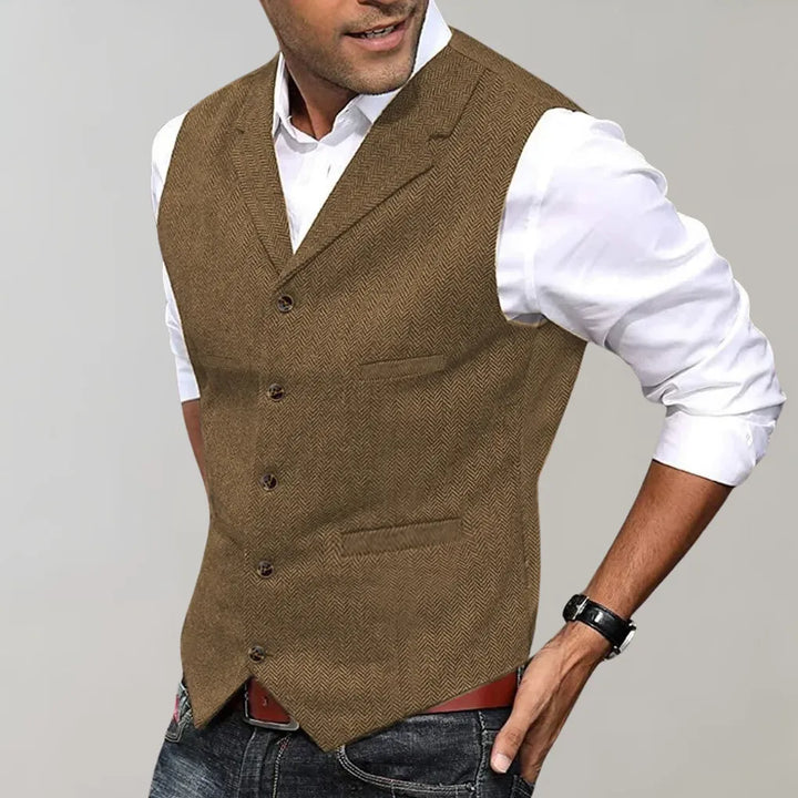 Men's Elegant Herringbone Suit Vest