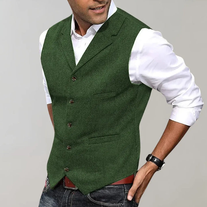 Men's Elegant Herringbone Suit Vest