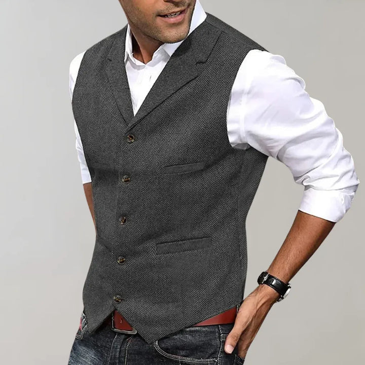 Men's Elegant Herringbone Suit Vest