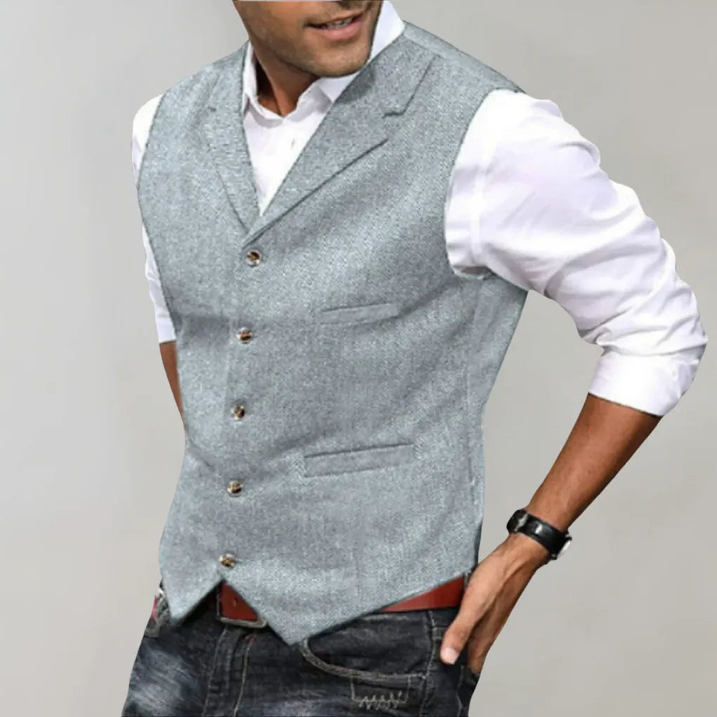 Men's Elegant Herringbone Suit Vest