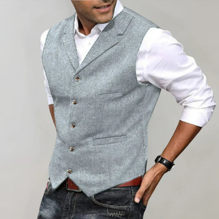 Men's Elegant Herringbone Suit Vest