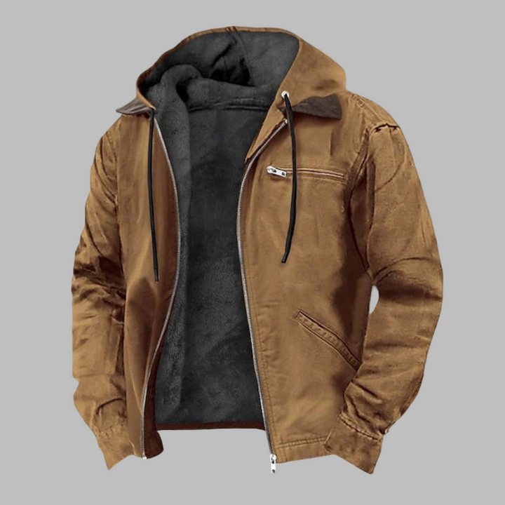 Men's Fleece-Lined Hooded Jacket for Comfort and Style