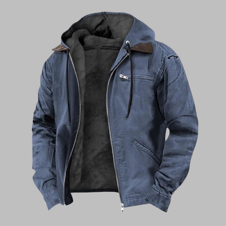 Men's Fleece-Lined Hooded Jacket for Comfort and Style