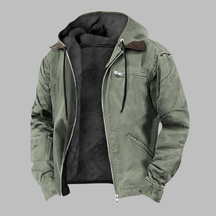 Men's Fleece-Lined Hooded Jacket for Comfort and Style