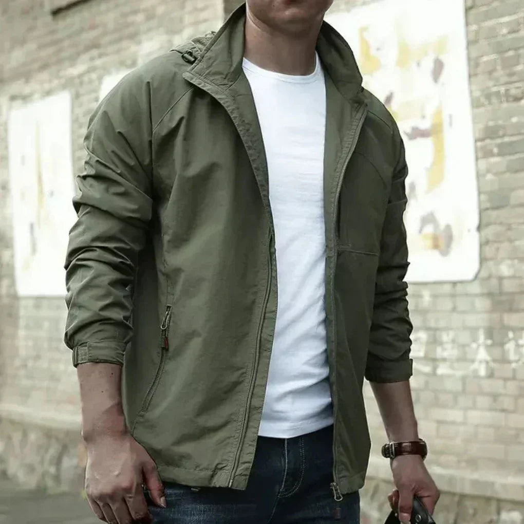 Men's Lightweight Water-Repellent Hooded Jacket