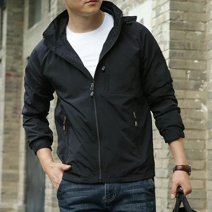 Men's Lightweight Water-Repellent Hooded Jacket