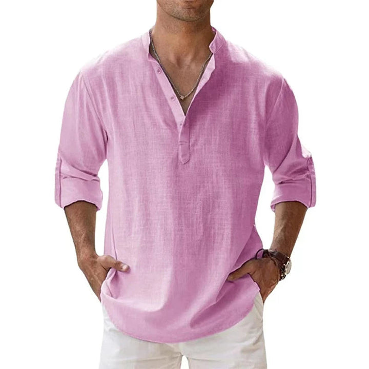 Men's Lightweight Breathable Linen Blend Henley Shirts