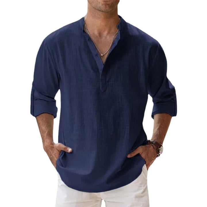 Men's Lightweight Breathable Linen Blend Henley Shirts