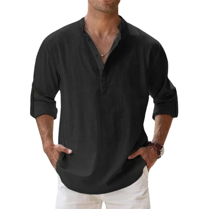 Men's Lightweight Breathable Linen Blend Henley Shirts