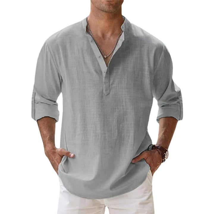 Men's Lightweight Breathable Linen Blend Henley Shirts