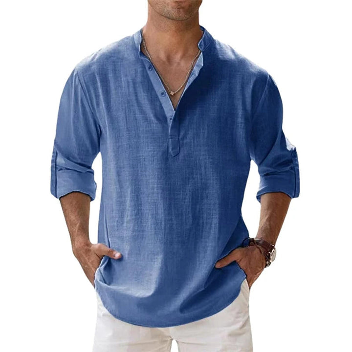 Men's Lightweight Breathable Linen Blend Henley Shirts