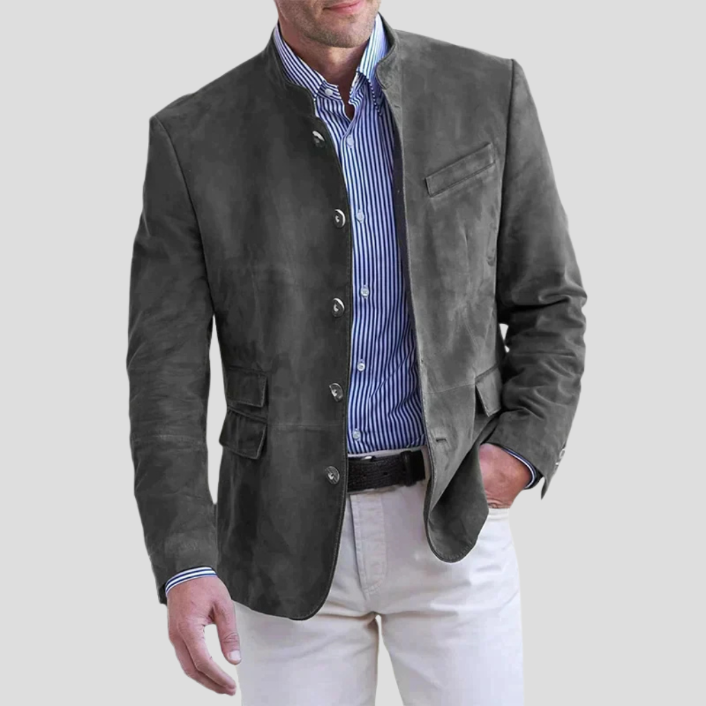 Men's Mandarin Collar Blazer