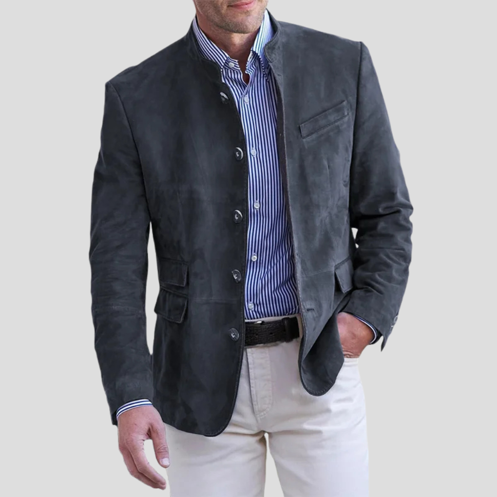 Men's Mandarin Collar Blazer