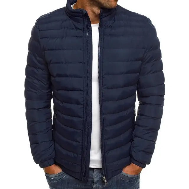 Men's Quilted Stand-Up Collar Puffer Coat