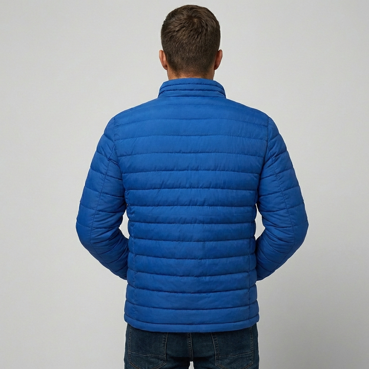 Men's Insulated Jacket with Stand-Up Collar