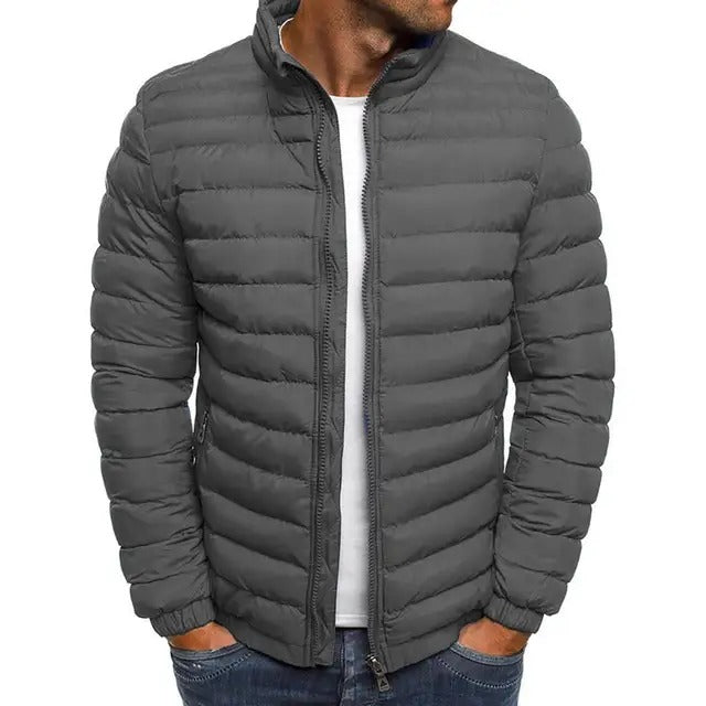 Men's Quilted Stand-Up Collar Puffer Coat