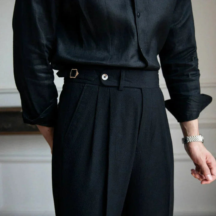 Men's Pleated Tailored Dress Trousers