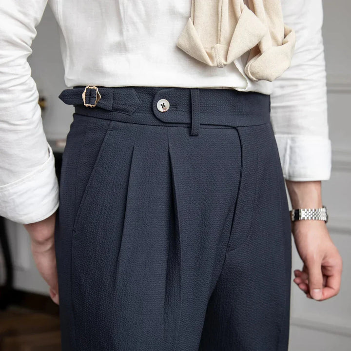 Men's Pleated Tailored Dress Trousers