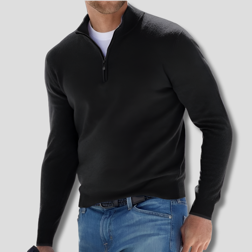 Men's Half-Zip Knit Pullover Sweater