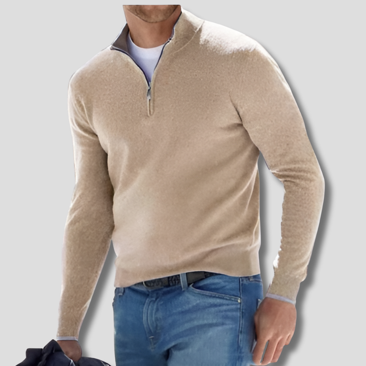 Men's Half-Zip Knit Pullover Sweater