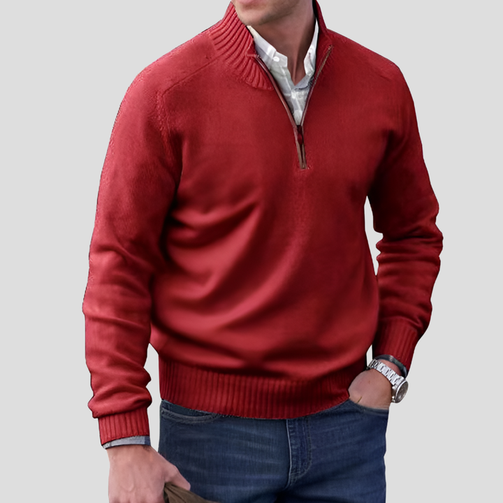 Men's Half-Zip Knit Pullover Sweater