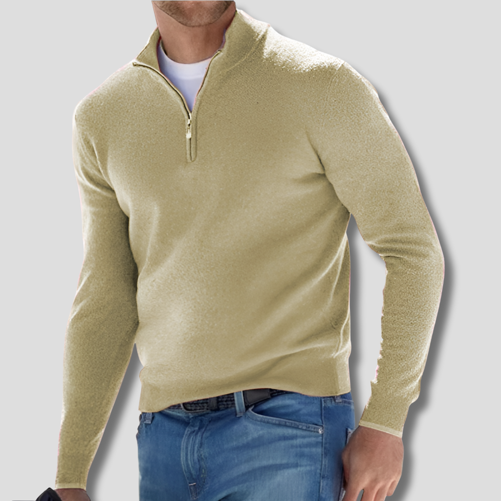 Men's Half-Zip Knit Pullover Sweater