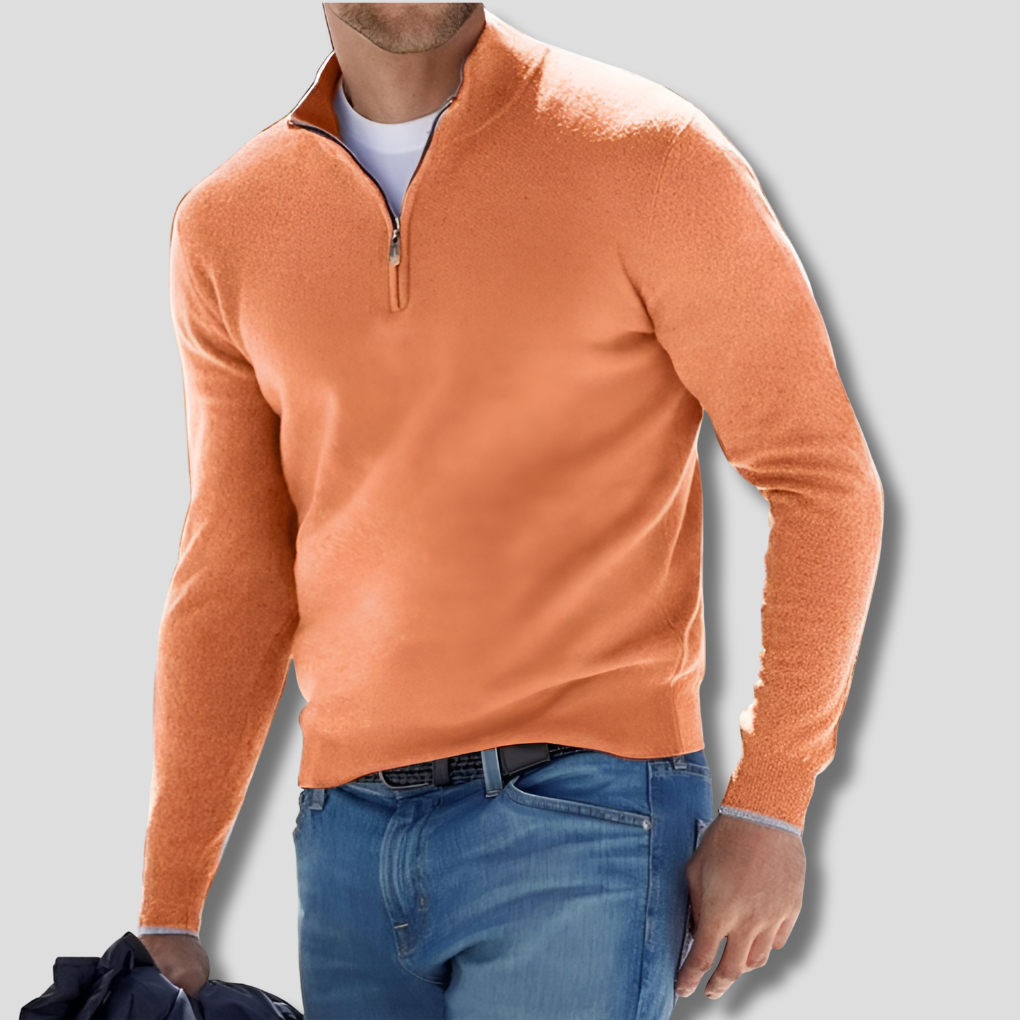 Men's Half-Zip Knit Pullover Sweater