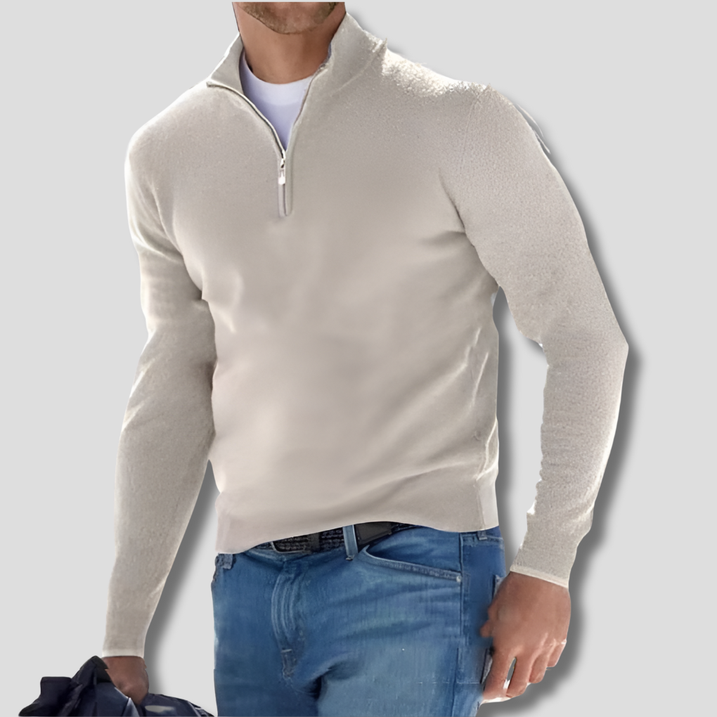 Men's Half-Zip Knit Pullover Sweater