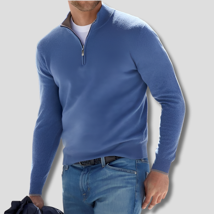 Men's Half-Zip Knit Pullover Sweater