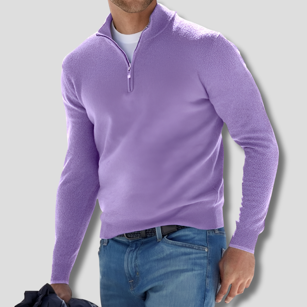 Men's Half-Zip Knit Pullover Sweater