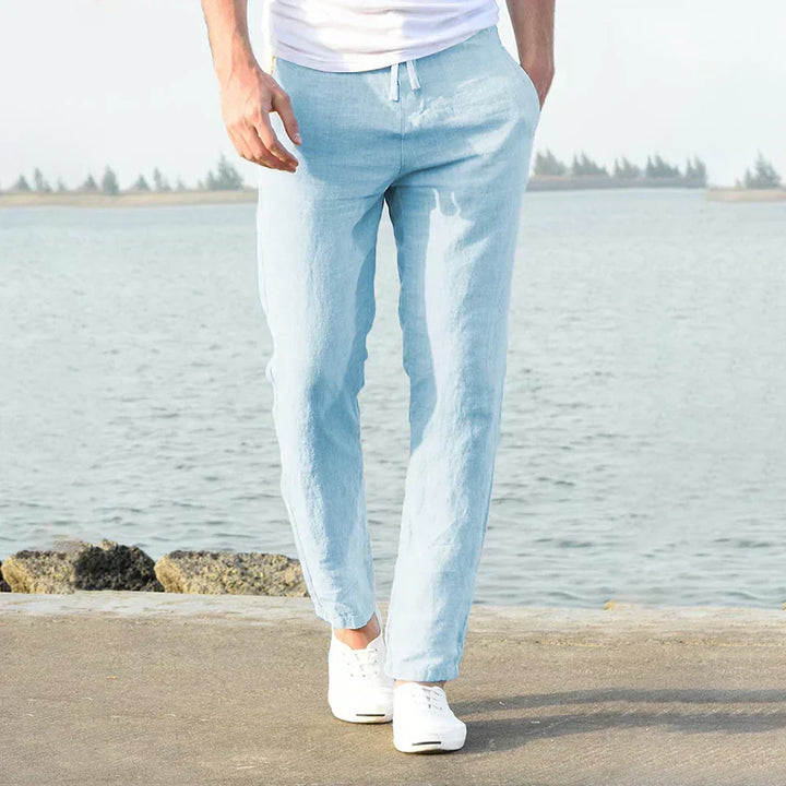 Men's Relaxed Fit Linen Drawstring Pants