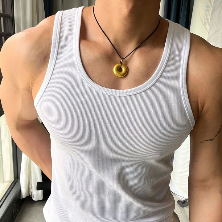 Men's Lightweight Breathable Ribbed Tank Top