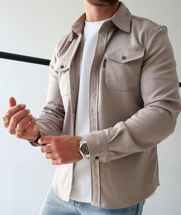 Men's Versatile Cotton Blend Shirt Jacket